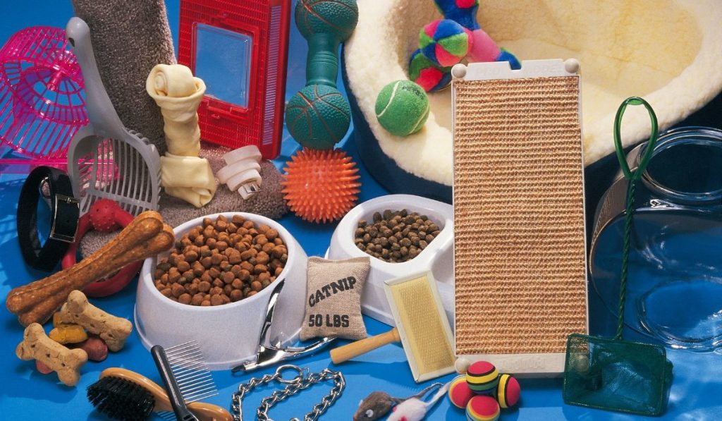 assorted pet accessories